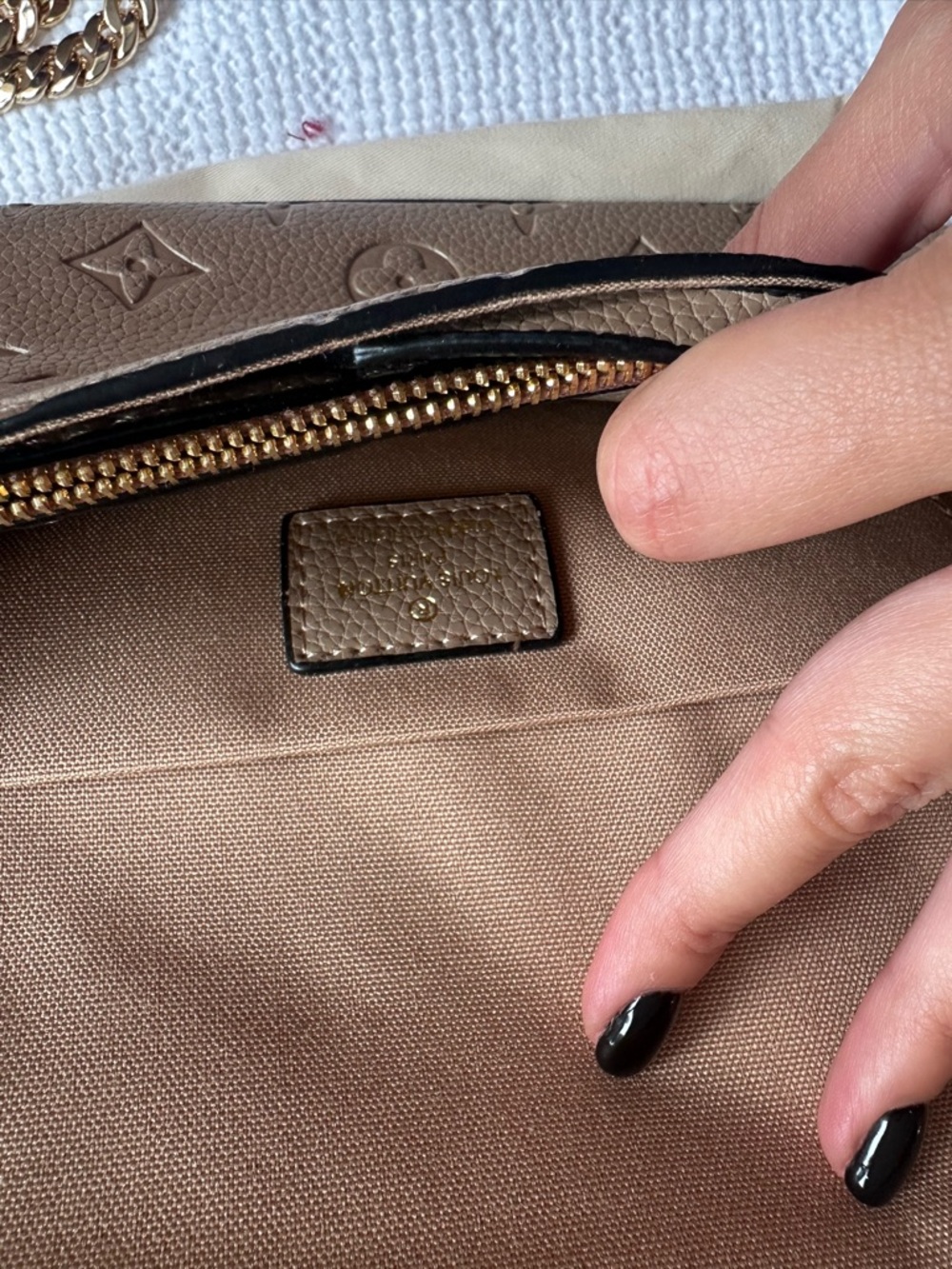Taupe Monogram Pochette Félicie with Gold Chain - Picture 6 of 10